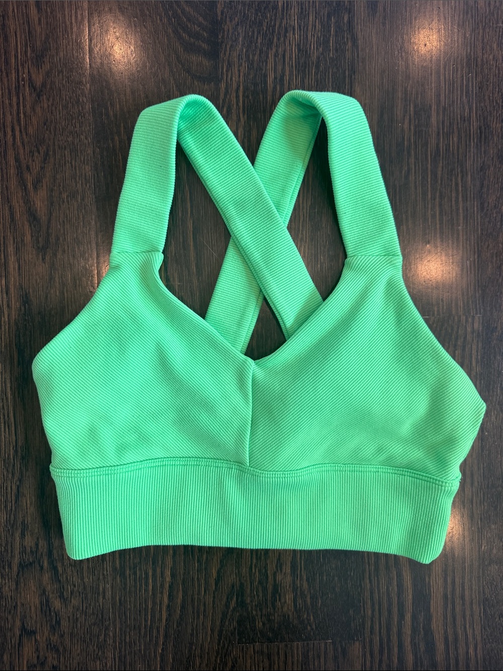 ALO Yoga Neon Green Cross-Back Sports Bra